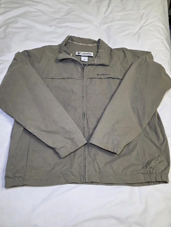 Columbia Lightweight Outdoor Windbreaker Jacket Zip Front- Men's Size XL Olive - Picture 4 of 15